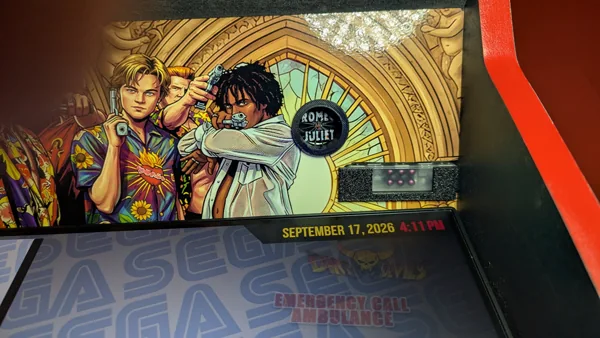 Romeo + Juliet themed speaker grille and artwork detail