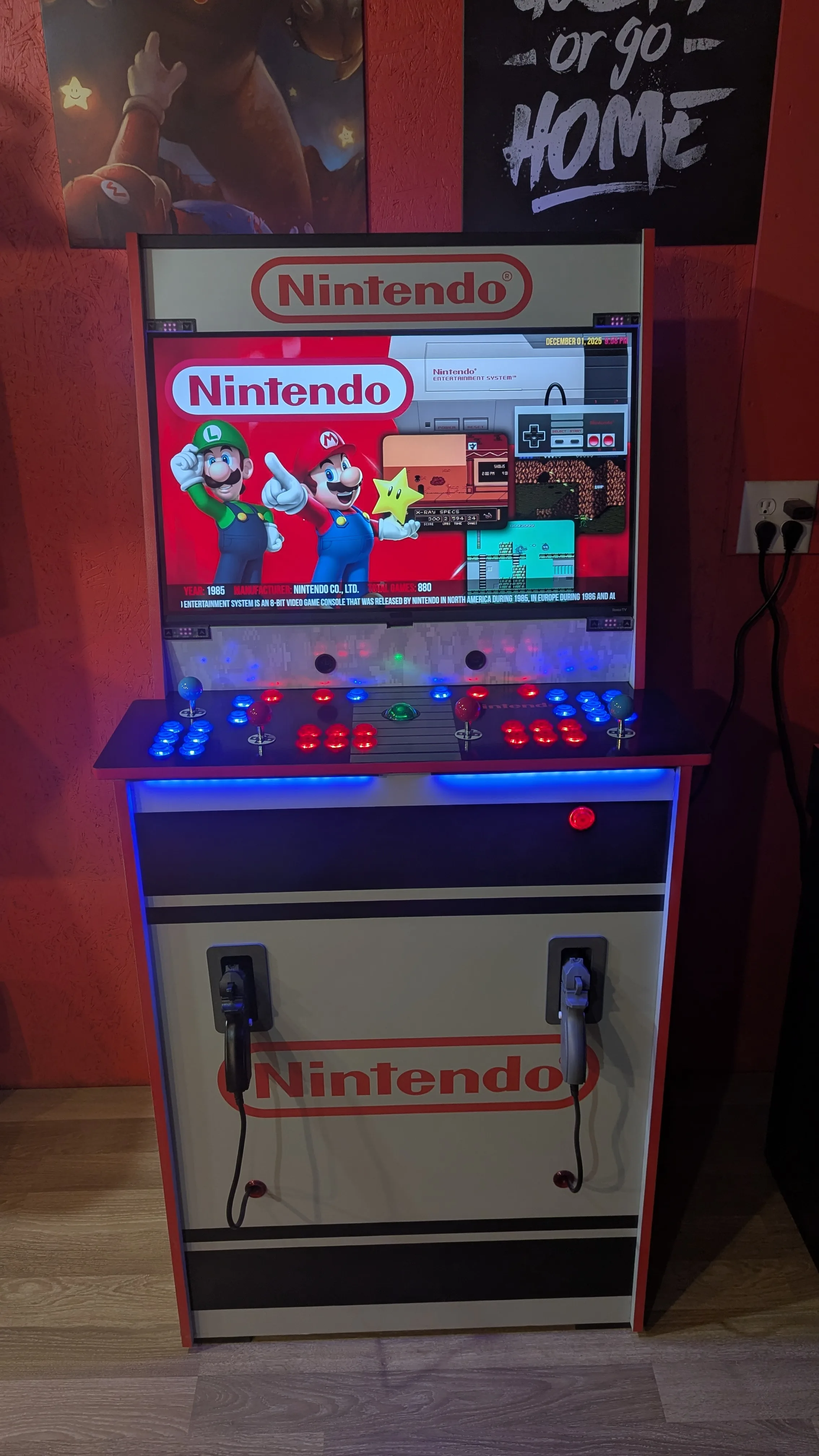 Giant NES themed Go Big or Go Home upright arcade machine