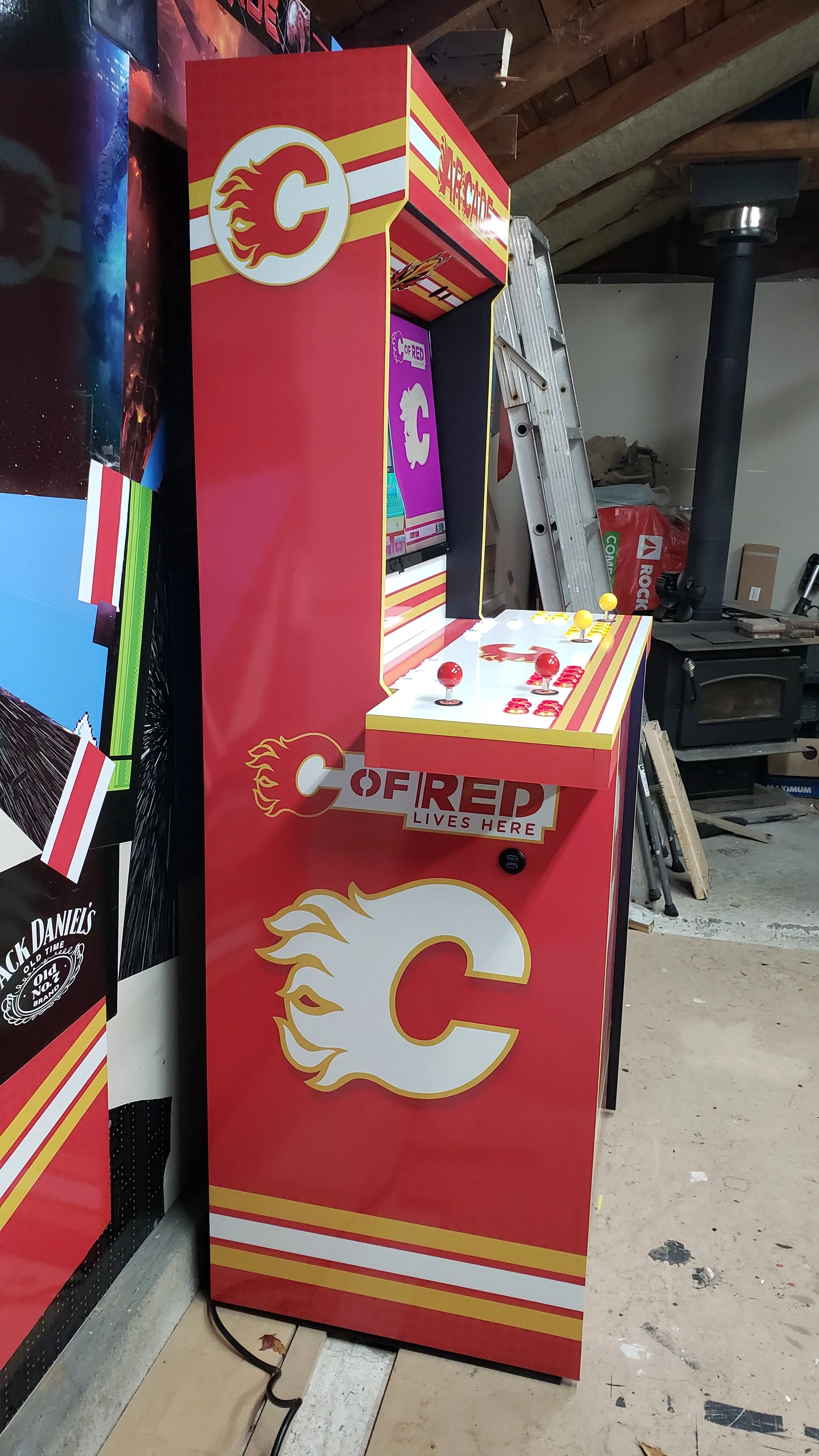 Side view of the Calgary Flames Epic custom graphics