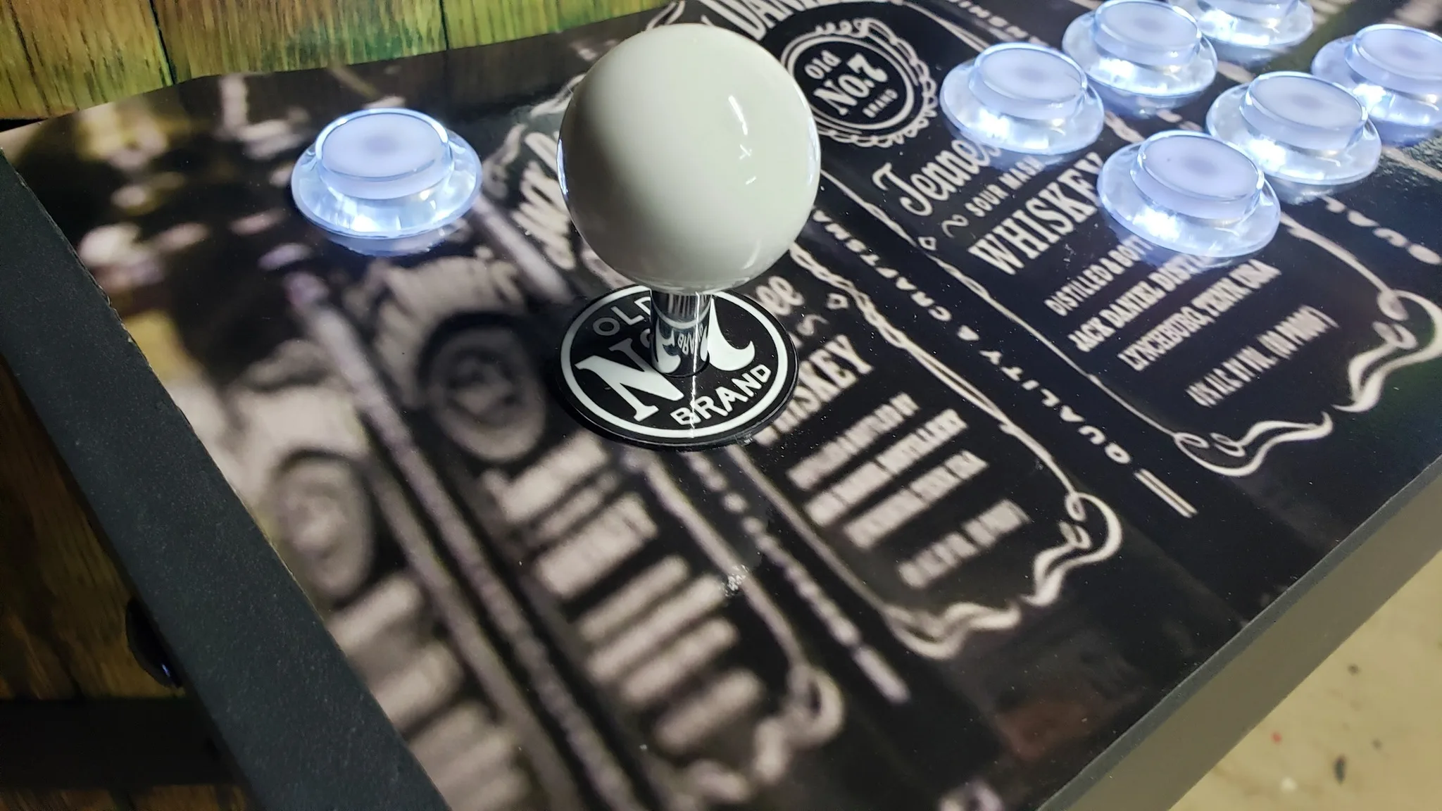 Jack Daniel's custom control deck with illuminated buttons