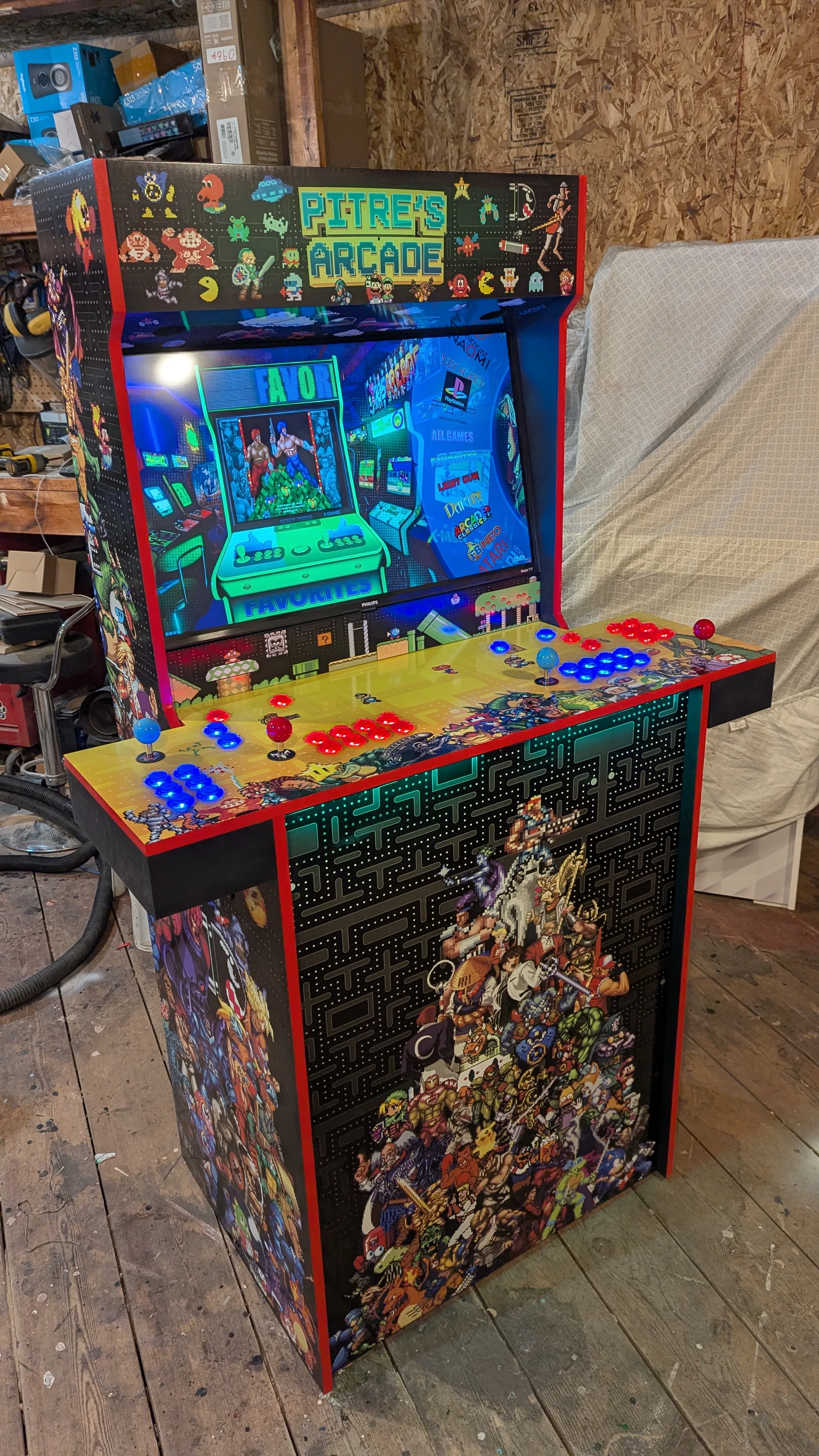 Finished Pixel Edition Epic four-player custom arcade machine