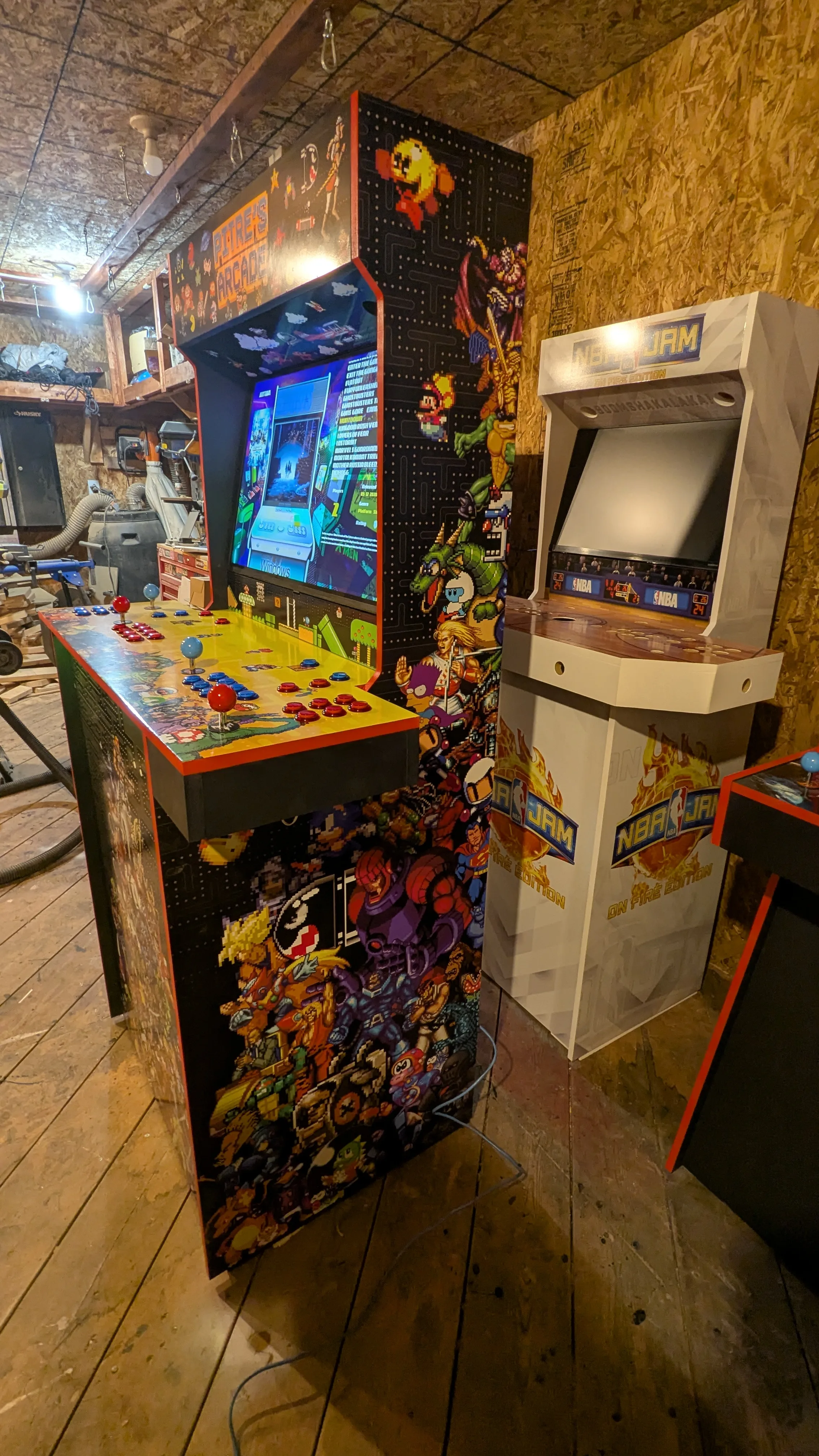 Angled view of the Pixel Edition Epic arcade machine