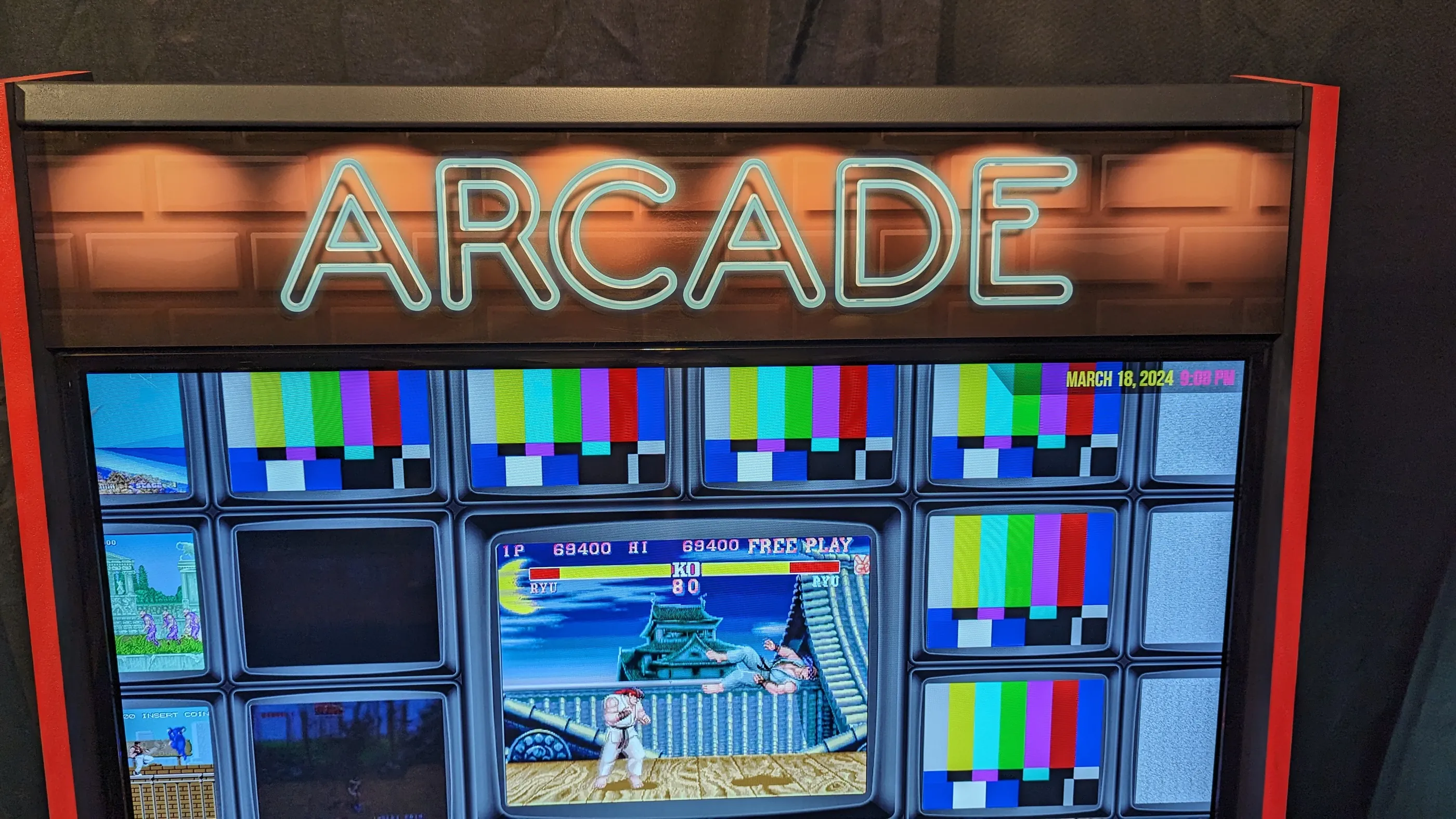 Custom arcade marquee and display